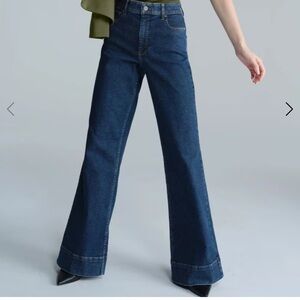J. Crew High-Rise Sailor Denim Trouser in a 1996 dark wash